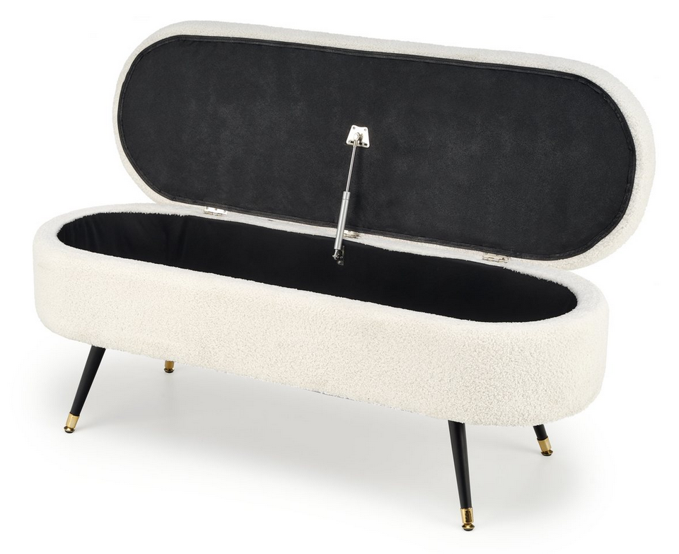 AVEIRO ławka z funkcją pojemnika KREMOWA HALMAR