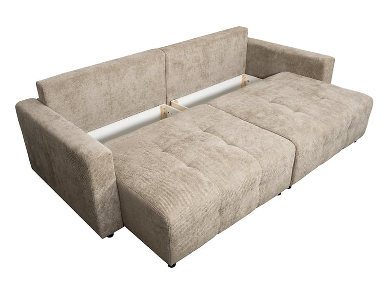 Sofa trzyosobowa Belfast rozkładana z pojemnikiem plecionka beżowa BRW