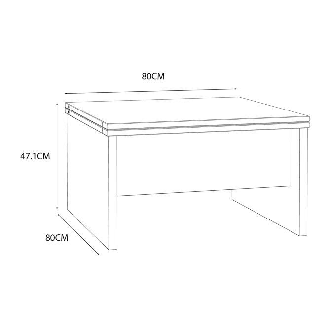 Stolik kawowy rozkładany i podnoszony 80x80 cm BELEMIR BLMT802-D78 FORTE