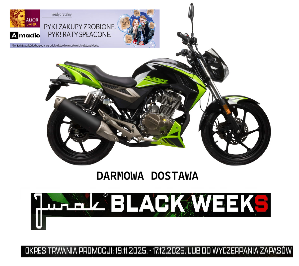 Motocykl Junak RACER 125 - 125 cm3 - Transport GRATIS. Prawdziwe raty 0%