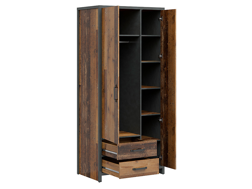 Szafa 90 Weston sosna old style/matera dwudrzwiowa Black Red White, BRW
