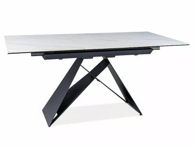 Stół Rozkładany 8-Osobowy Biały/Czarny 120-160x80cm WESTIN SC SIGNAL
