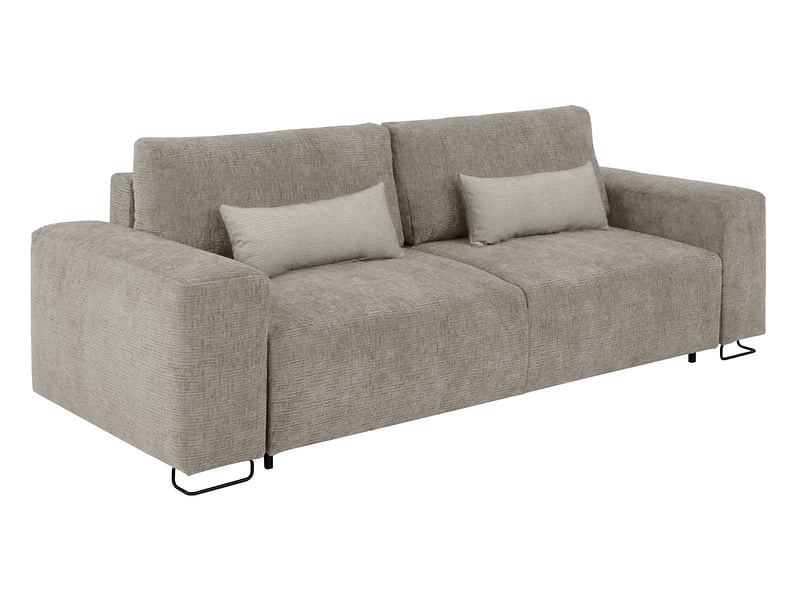 Sofa trzyosobowa rozkładana Kizo beżowa z pojemnikiem na pościel BRW