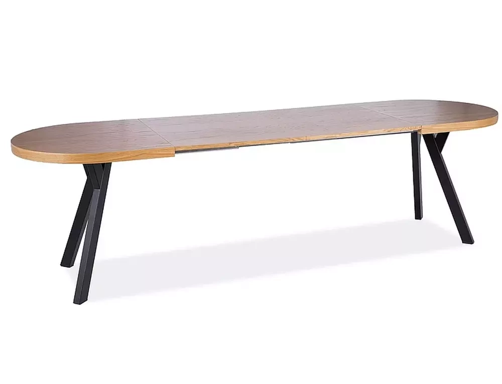 Stół rozkładany DOMINGO II dąb/czarny 140-272cm jadalnia SIGNAL