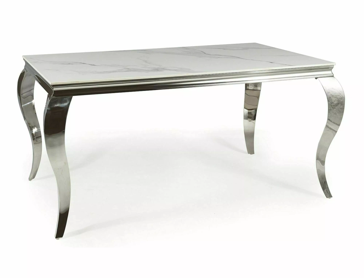 STÓŁ BIAŁY CALACATTA/CHROM AMADIO ASP05