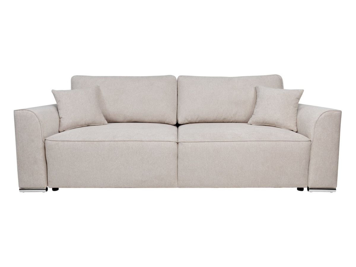 Sofa trzyosobowa Lora rozkładana z pojemnikiem beżowa Black Red White, BRW