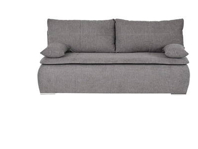 Sofa trzyosobowa Janet z funkcją spania i pojemnikiem plecionka szara BRW