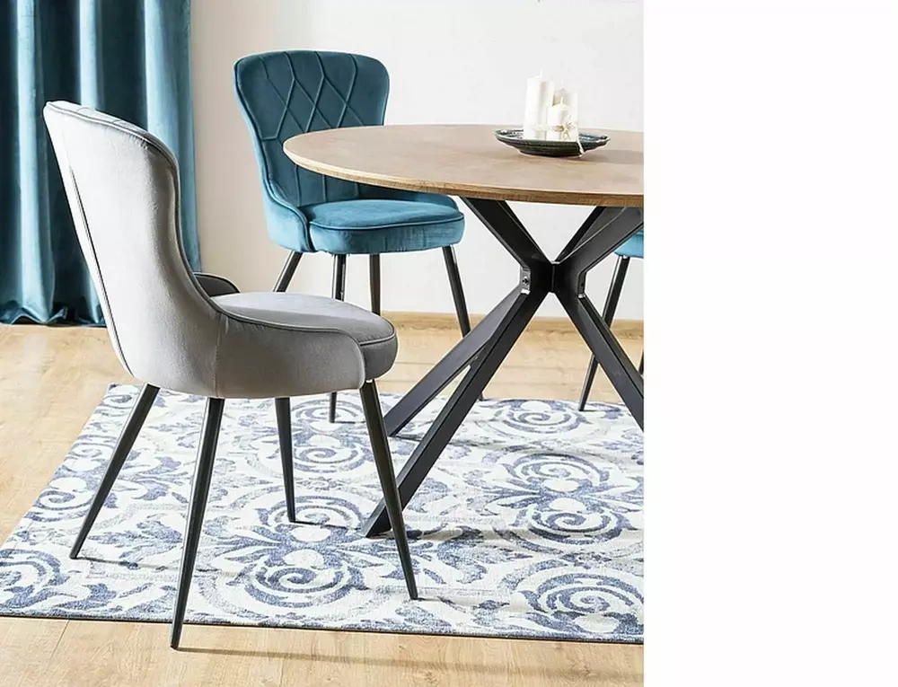 KRZESŁO SZARE VELVET AMADIO AKL30