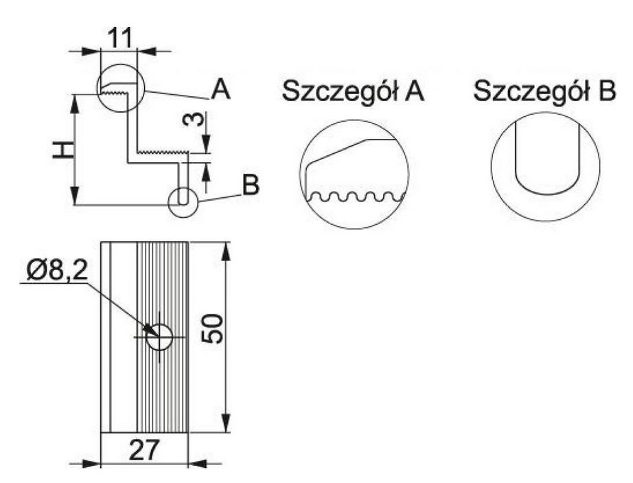 Uchwyt panela boczny 40mm BUF40