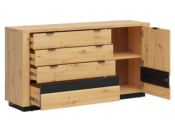Ostia komoda do salonu dąb artisan Black Red White, BRW