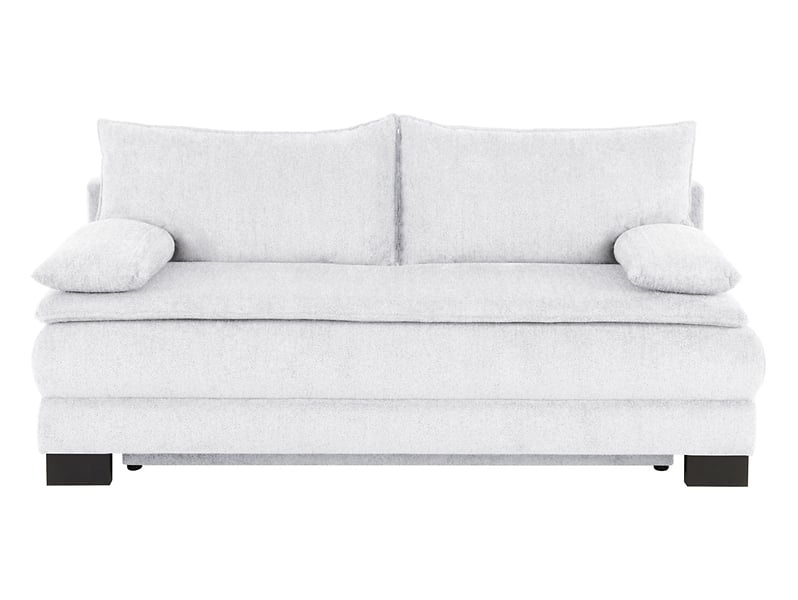 Sofa trzyosobowa Lindon rozkładana z pojemnikiem szenilowa szara BRW