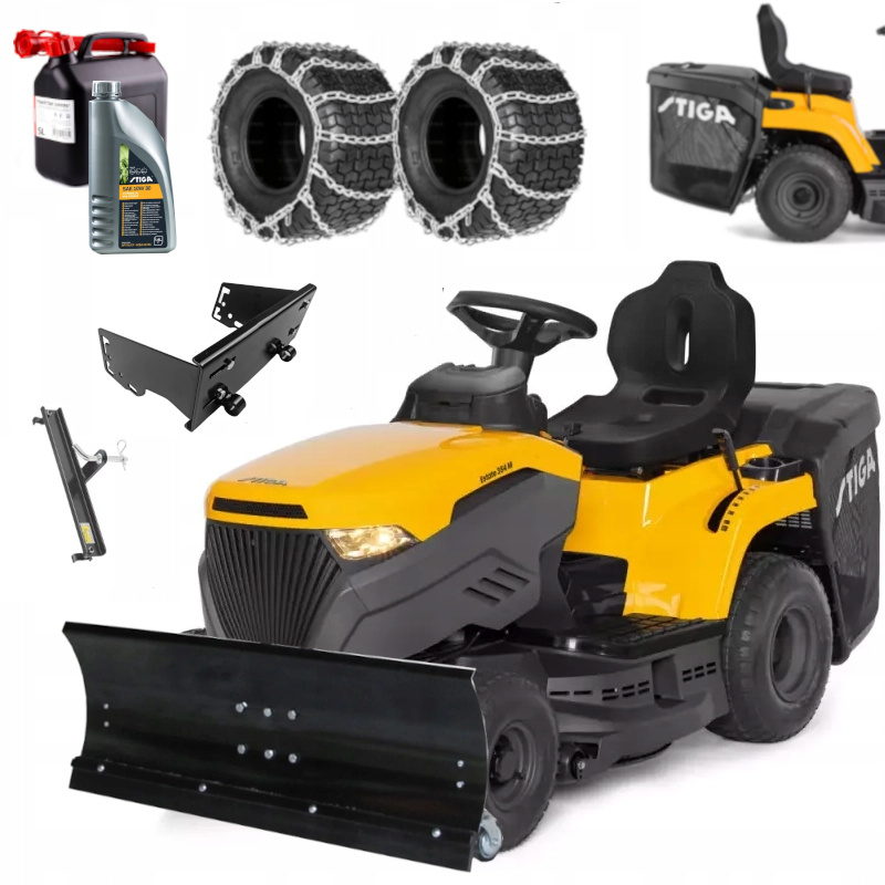 Traktor ogrodowy STIGA Estate 384 M PŁUG 100cm + ŁAŃCUCHY