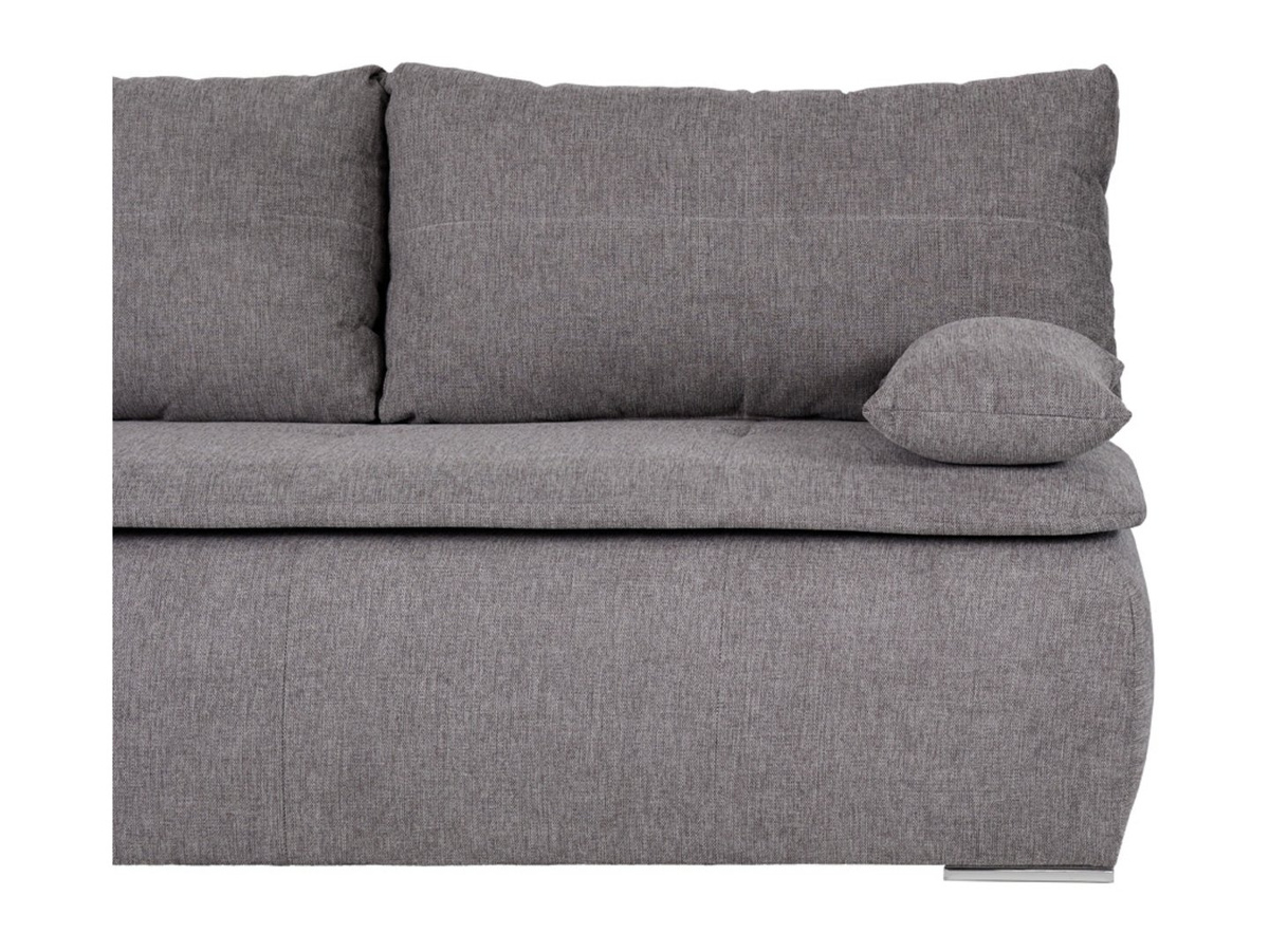 Sofa trzyosobowa Janet z funkcją spania i pojemnikiem plecionka szara BRW