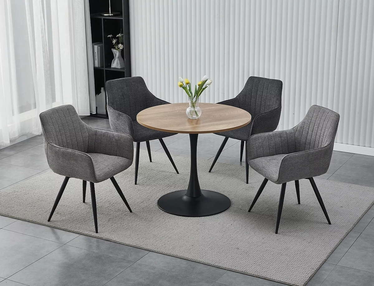 KRZESŁO BALLO BREGO STELAŻ CZARNY / CIEMNY SZARY