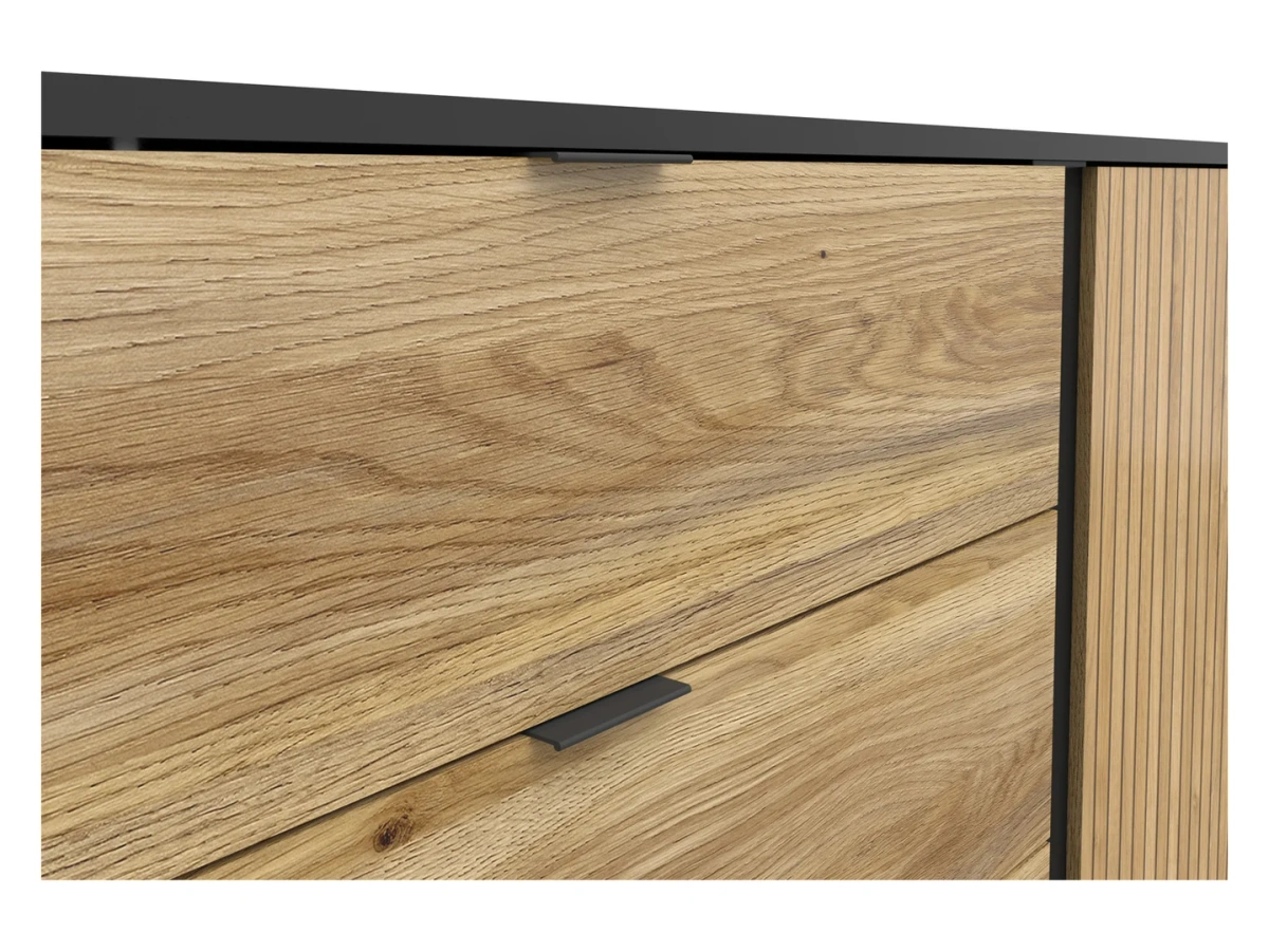 Komoda Luen 143 cm z drzwiami i 3 szufladami dąb tegola/dąb mauvella BRW