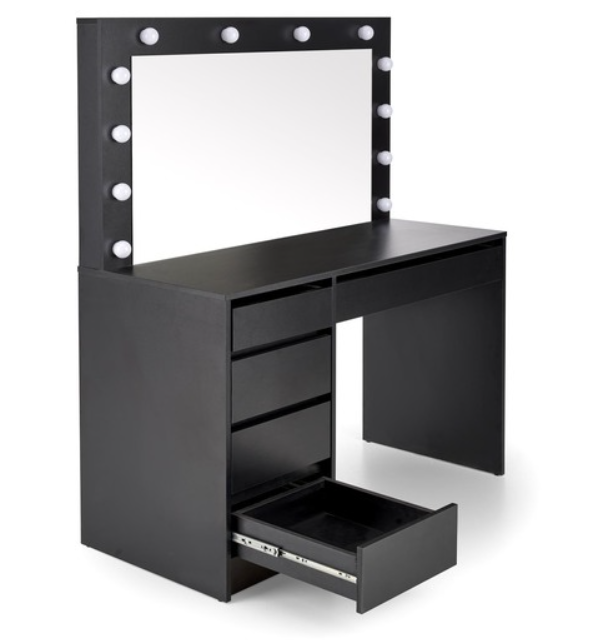TOALETKA CZARNA Z OŚWIETLENIEM GLAMOUR HANA HTH02 XL