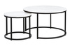 Zestaw Ława Stolik DION BIAŁY/CZARNY marmur LOFT Signal