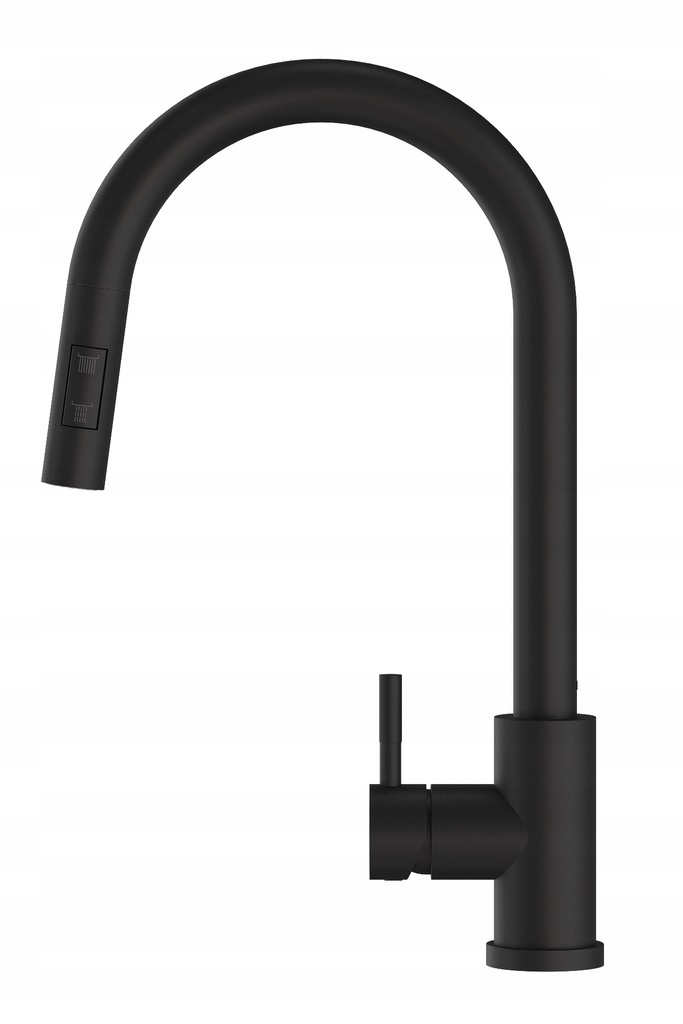 ZLEW GRANITOWY PYRAMIS CAMEA 79x50 BLACK EDITION MAT LEWY + BATERIA FLEXOS
