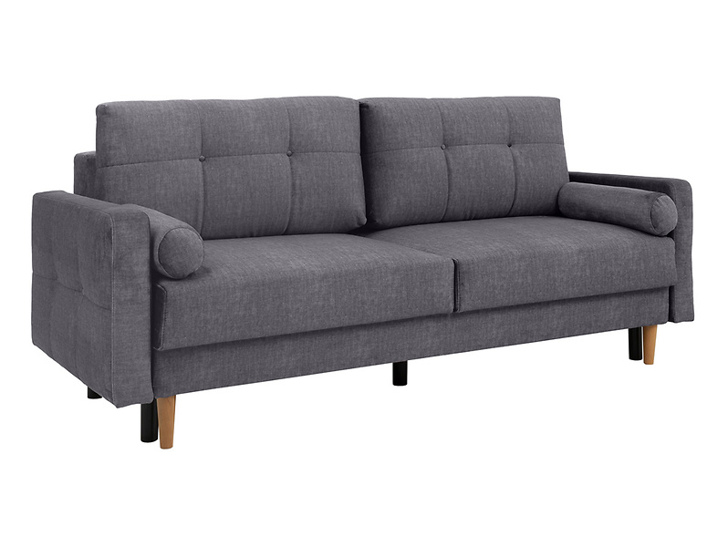Sofa trzyosobowa Torent rozkładana z pojemnikiem welurowa szara BRW