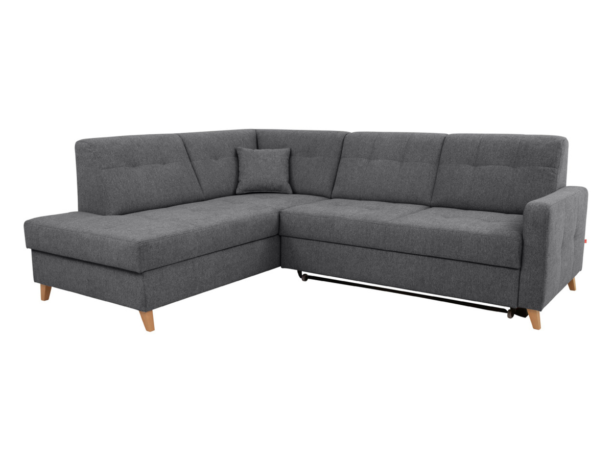 Narożnik lewostronny Lars rozkładany z pojemnikiem antracytowy  BRW