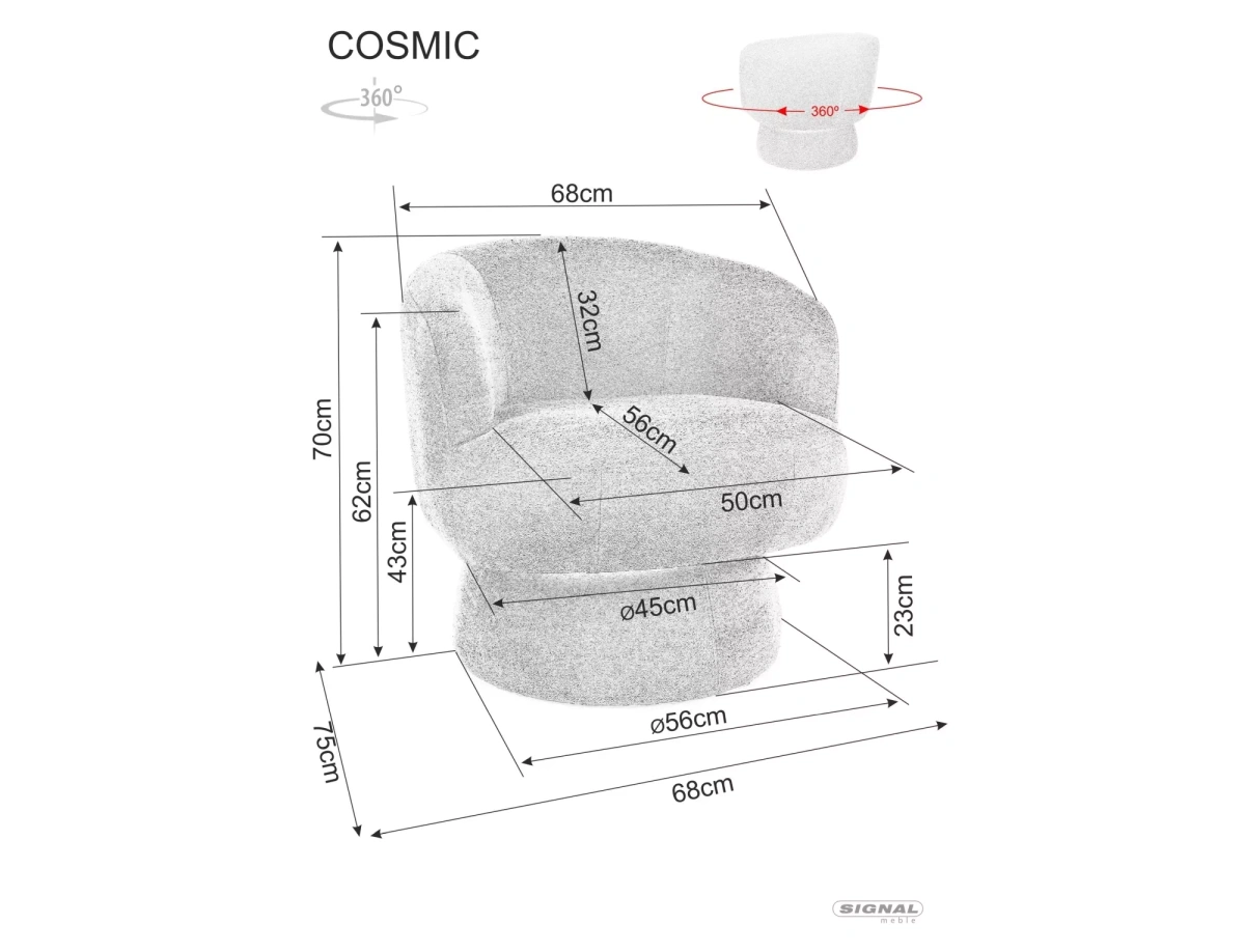Fotel Cosmic Raven Ciemny beż Signal