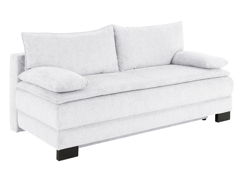 Sofa trzyosobowa Lindon rozkładana z pojemnikiem szenilowa szara BRW