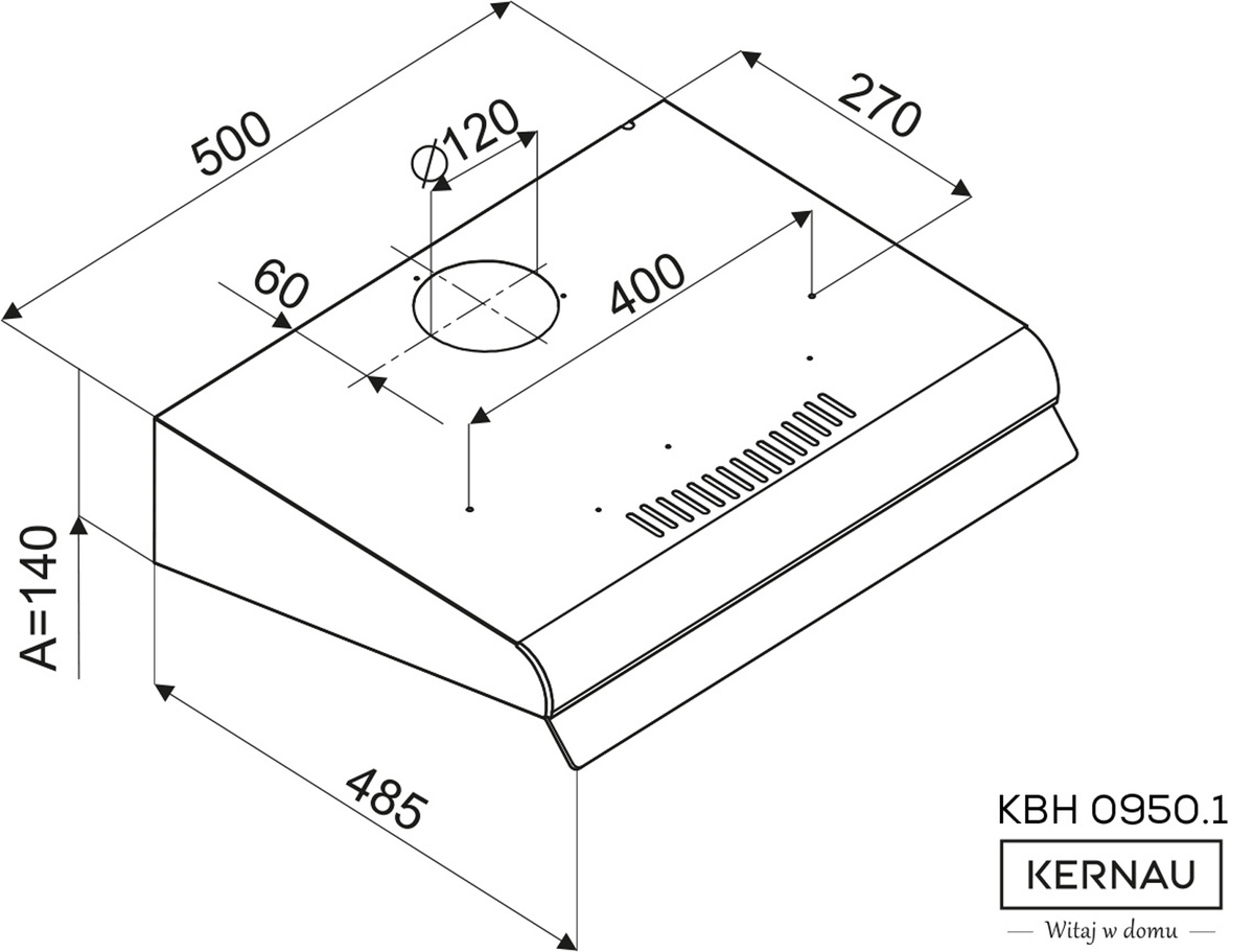 Okap podszafkowy Kernau KBH 0950.1 X