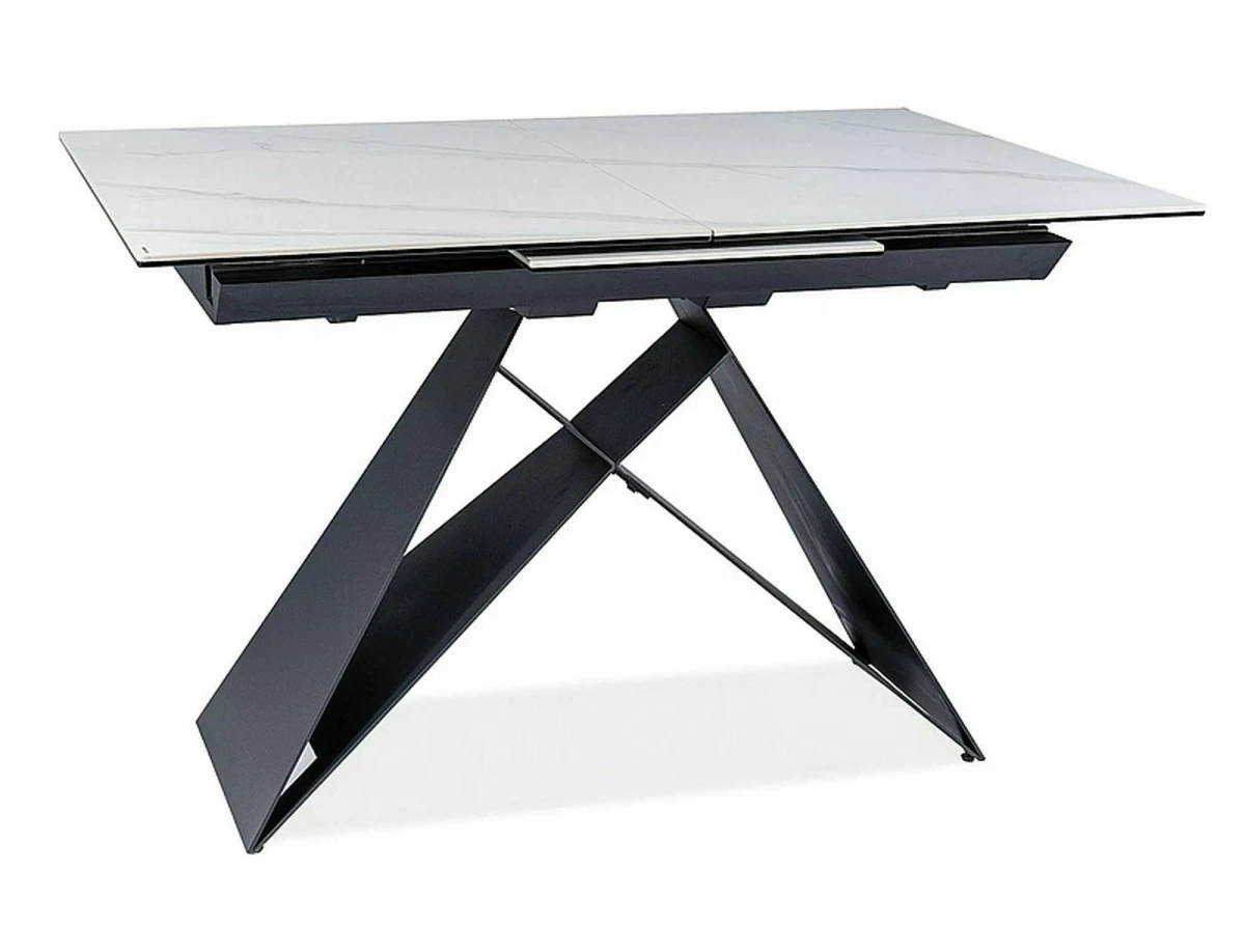 Stół Rozkładany 8-Osobowy Biały/Czarny 120-160x80cm WESTIN SC SIGNAL