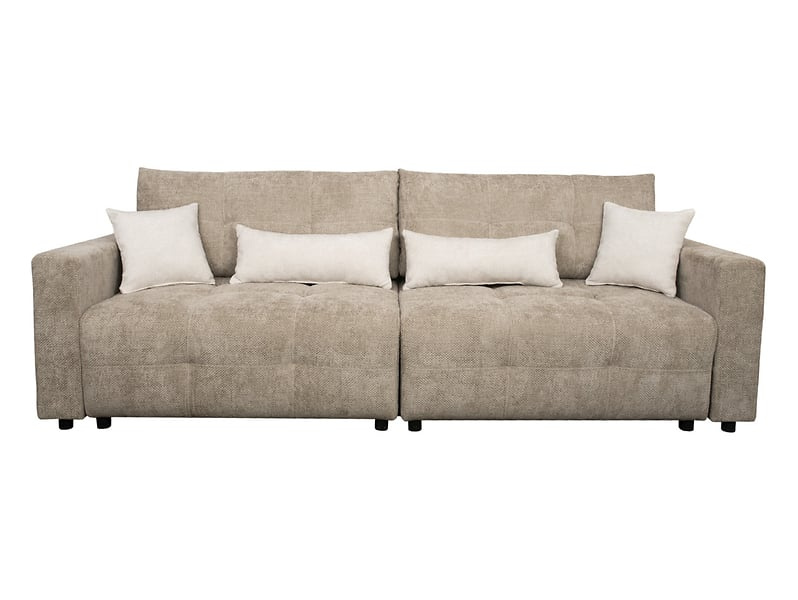 Sofa trzyosobowa Belfast rozkładana z pojemnikiem plecionka beżowa BRW