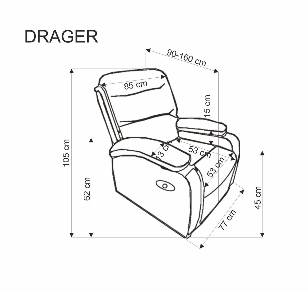 Fotel Rozkładany Salon Tapicerowany Nowoczesny Beżowy RELAX DRAGER HALMAR