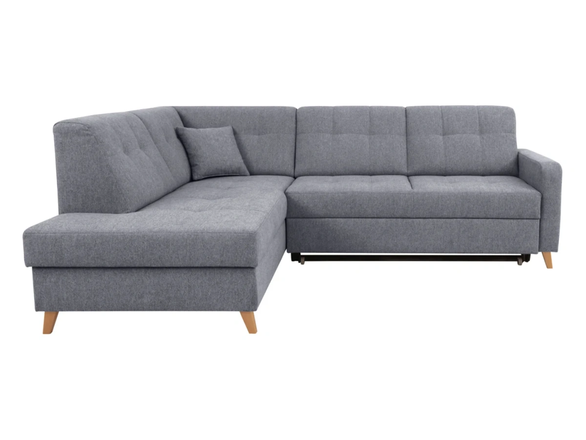 Narożniki lewostronny Lars rozkładany z pojemnikiem szaroniebieski BRW