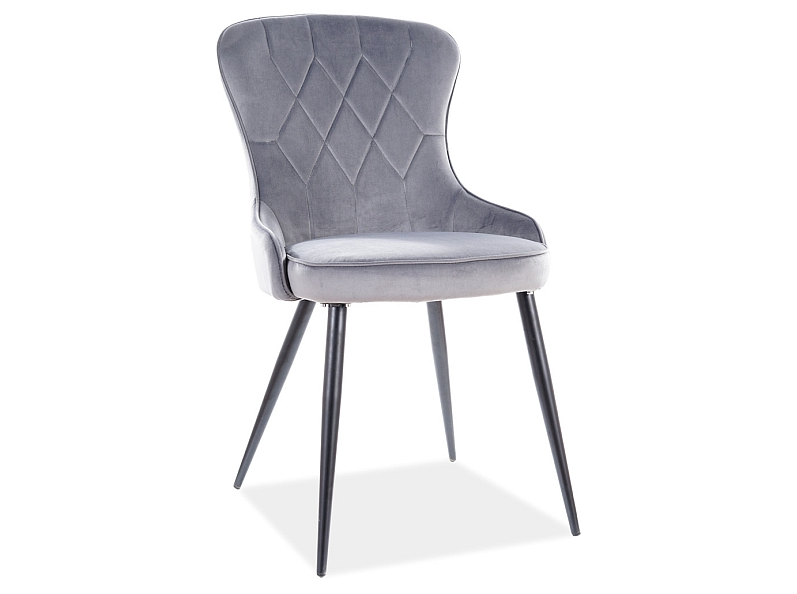 KRZESŁO SZARE VELVET AMADIO AKL30