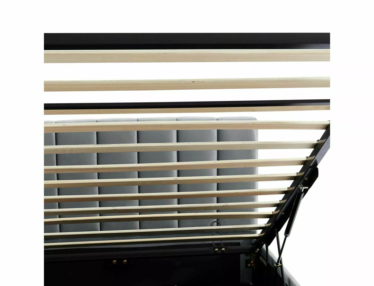 Łóżko MONTREAL VELVET z pojemnikiem aksamitne szare 140x200 SIGNAL