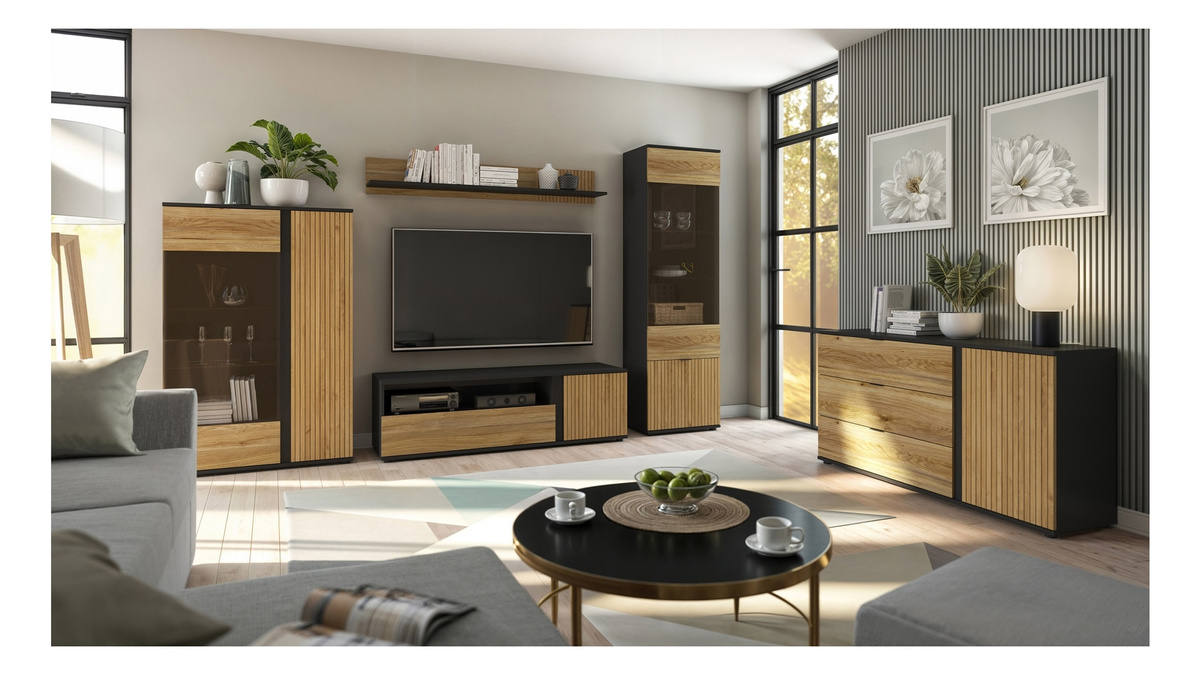 Szafa dwudrzwiowa Luen 95 cm dąb tegola/dąb mauvella BRW