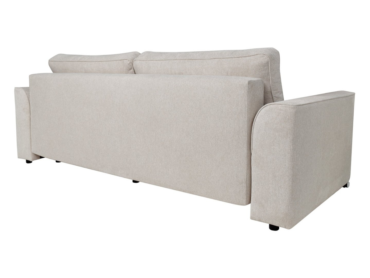 Sofa trzyosobowa Lora rozkładana z pojemnikiem beżowa Black Red White, BRW