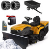 Traktor ogrodowy Stiga Estate 398 W SE + pług 110 cm + łańcuchy + przyczepka