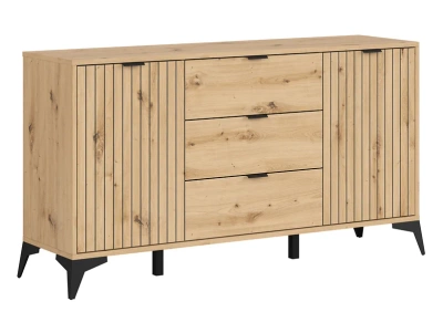Komoda Lamea 150 cm z 2 drzwiami i 3 szufladami dąb artisan BRW
