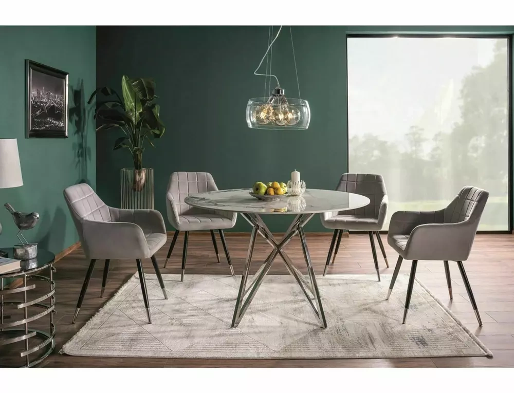 KRZESŁO VELVET JASNO SZARE AMADIO AKN47
