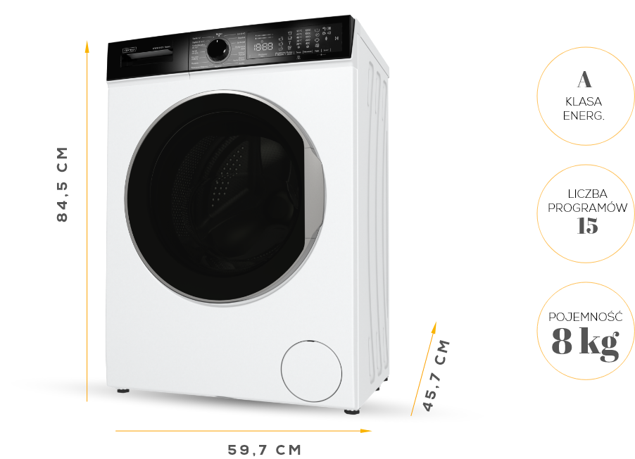 Pralka Kernau KFWM 8423 I Steam 8 kg 5 LAT GWARANCJI!!! + MATA