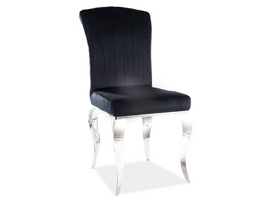 KRZESŁO PRINCE VELVET CHROM/CZARNY TAP.