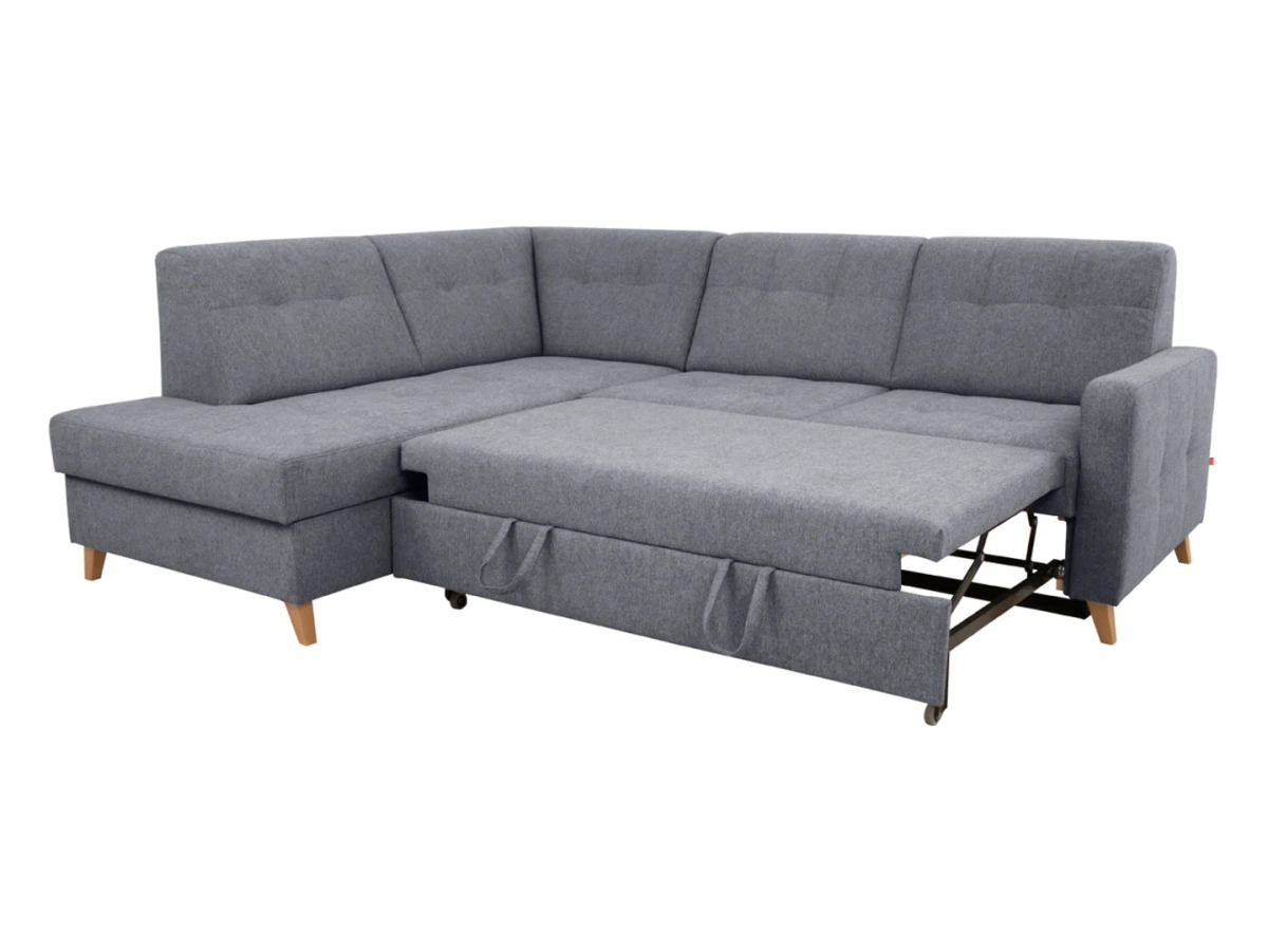 Narożniki lewostronny Lars rozkładany z pojemnikiem szaroniebieski BRW