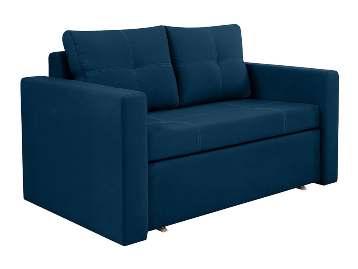 Sofa dwuosobowa Bunio III rozkładana z pojemnikiem niebieska BRW