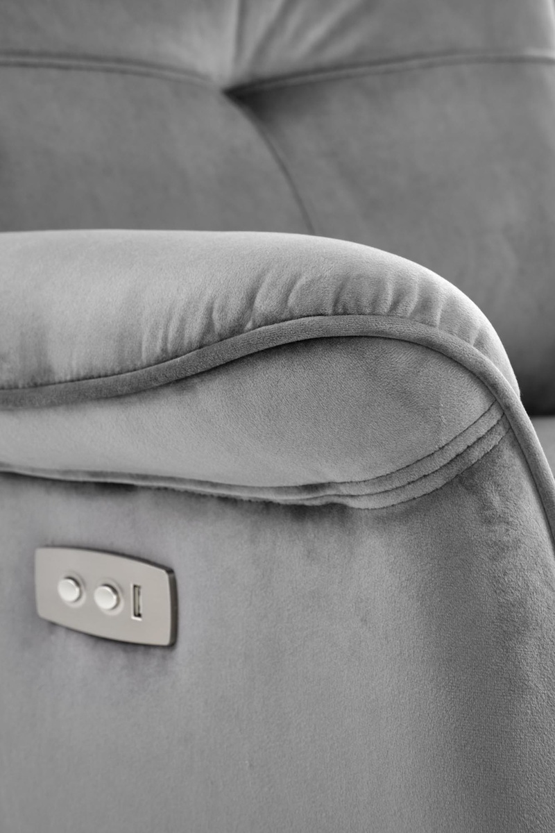 Fotel Elektryczny SEMIR Halmar z Portem USB Popielaty Halmar