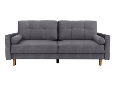 Sofa trzyosobowa Torent rozkładana z pojemnikiem welurowa szara BRW