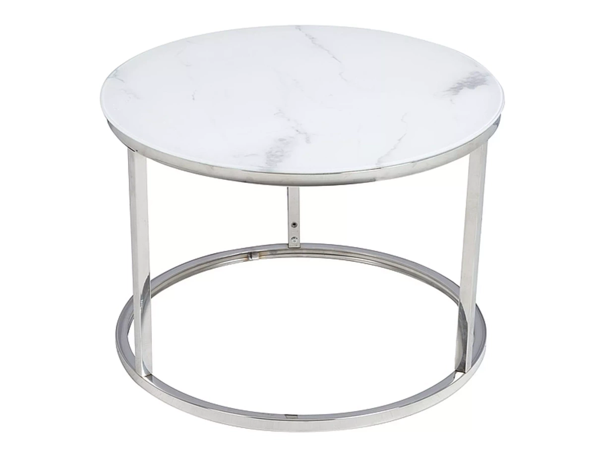 Ława ATLANTA B biała efekt marmuru (zestaw) SIGNAL