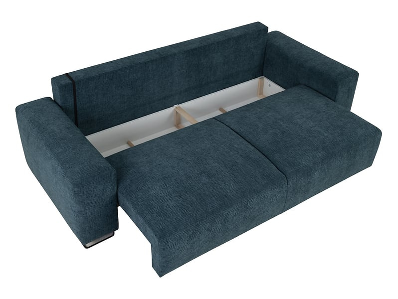 Sofa trzyosobowa rozkładana Kizo turkusowa z pojemnikiem na pościel BRW