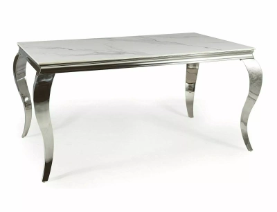 STÓŁ BIAŁY CALACATTA/CHROM AMADIO ASP05