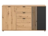 Komoda Vabres 150 cm z 3 drzwiami i 2 szufladami dąb artisan lamele BRW