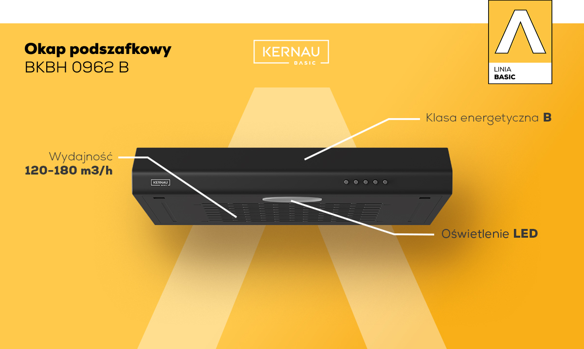 Okap podszafkowy Kernau BKBH 0962 B