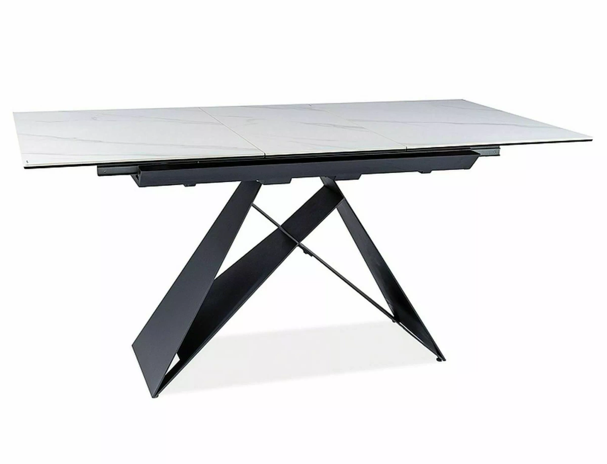 Stół Rozkładany 8-Osobowy Biały/Czarny 120-160x80cm WESTIN SC SIGNAL